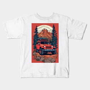 Jeep wrangler a muddy mountain Kids T-Shirt